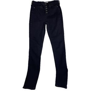 Mudd Jeans Women's Size 3 Black Exposed Button Fly Denim High Rise Jegging